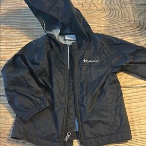 Columbia Black Raincoat Lightweight Hooded Jacket